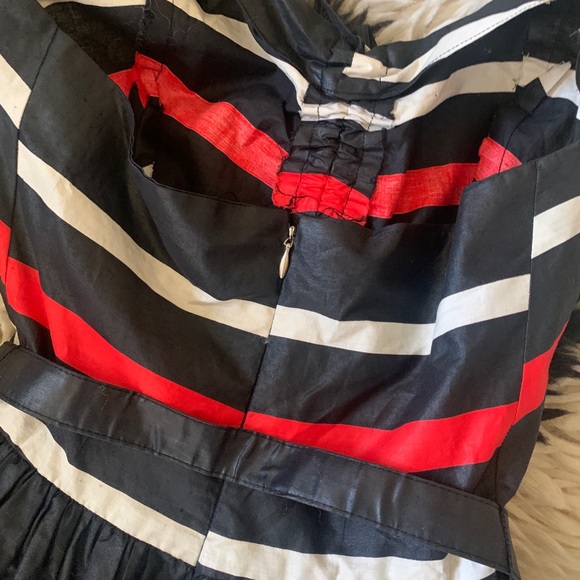 STRIPED HALTER PIN-UP ROCKABILLY DRESS - Picture 4 of 4